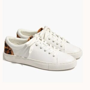 J. Crew Road Trip Sneakers with Leopard Calf Hair Trim 7